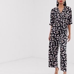 NWT ASOS wrap front jumpsuit in leopard